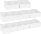 DIMJ Large Closet Shelf Organizer Bins 8 Packs with Handles and Divider, Fabric Trapezoid Storage Baskets, Foldable Clothes C