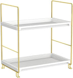 FSyueyun 2-Tier Bathroom Countertop Organizer, Tool-Less Premium Plastic Makeup Organizer - Bathroom Tray for Perfume, Skinca