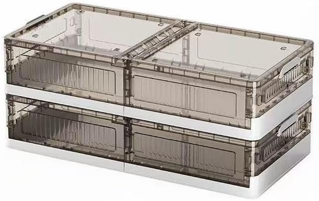 Underbed Roller Organizer, Stackable Flip-Top Plastic Containers For Bedroom And Everyday Home Storage (Coffee, 2-Pack)