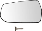 TRQ Left Driver Side Mirror Glass Heated Clear Compatible with 2016-2023 Chevrolet Malibu GM1324212