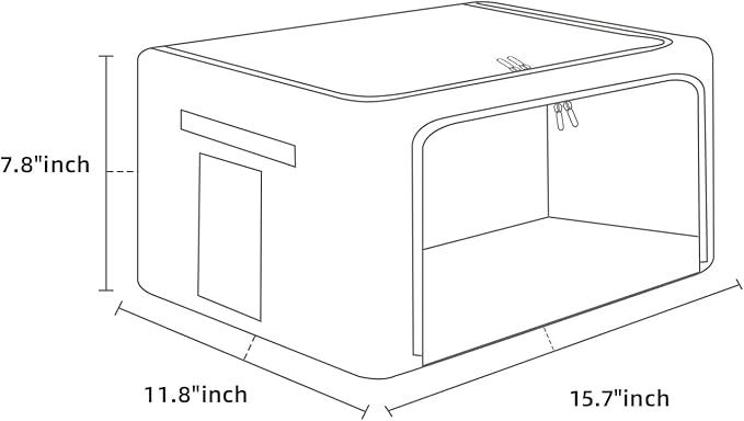 FHSQX 2 Pack Clear Window Storage Bins Foldable Fabric Storage Bins Boxes for Clothes Stackable Box Organizer Set with Carryi