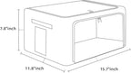 FHSQX 2 Pack Clear Window Storage Bins Foldable Fabric Storage Bins Boxes for Clothes Stackable Box Organizer Set with Carryi