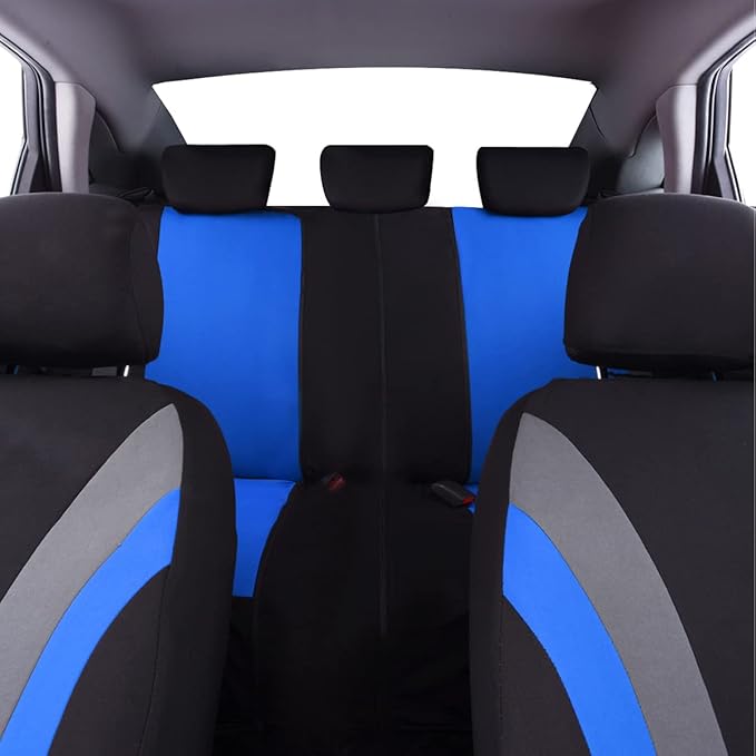 CAR PASS Line Rider Sporty Cloth 11PCS Universal Fit Car Seat Cover -100% Breathable with 5mm Composite Sponge Inside,Airbag 