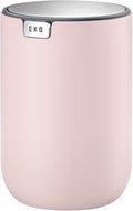 EKO Fandy 0.4 Gal/1.5L Mini Tabletop Trash Bin with Swing-Lid, Desktop Trash Can for Bathroom Countertop, Vanity, Coffee or Office, Small Garbage Bin (Pink)
