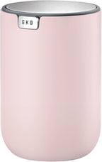 EKO Fandy 0.4 Gal/1.5L Mini Tabletop Trash Bin with Swing-Lid, Desktop Trash Can for Bathroom Countertop, Vanity, Coffee or Office, Small Garbage Bin (Pink)