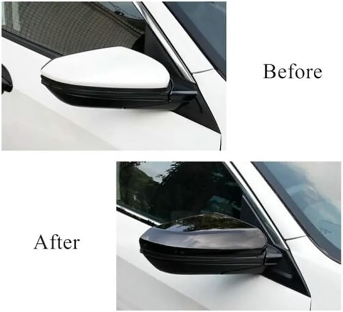 1 Pair Black Mirror Cap Cover For Honda Civic 2016 2017 2018 2019 2020 2021 Rearview Mirror Cap Replacement (Black Pair)