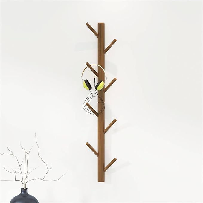 Coat Rack 2 pack-Wall Mounted Hat Rack Coat Hooks-Sturdy Wooden Coat Rack Stand-Entryway Hall Tree Coat Tree with Solid Base 