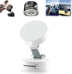 Foldable Magnetic Vacuum Phone Holder, 360° Electric Suction Car Mount, Double-Sided Swivel Stand for Car, Mirror, Gym, Kitchen, Hands-Free Portable Phone Holder (Wihte)
