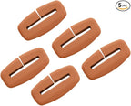 5pcs Car Seat Belt Buckler Cover, Silicon Anti-Scratch Seatbelt Buckler Protector Silencer Clip Holster for BMW Accessories, Car Interior Accessories for Men and Women (5pcs Light Brown)