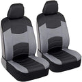 BDK Soft & Smooth Leatherette Sideless Front Car Seat Covers Fit for Car SUV Van (Black & Gray)- Easy Installation Cover