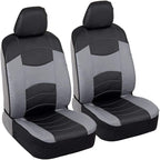 BDK Soft & Smooth Leatherette Sideless Front Car Seat Covers Fit for Car SUV Van (Black & Gray)- Easy Installation Cover