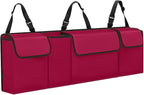 Car Trunk Organizer, Backseat Hanging Large Storage with Adjustable Straps,Waterproof PVC Collapsible Cargo Bag, Car Interior