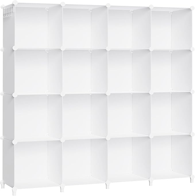 HOMIDEC Closet Organizers and Storage, 16 Cube Storage Organizer, Closet Organizer Bookshelf Cubes Shelves for Clothes, Bedro