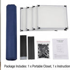 71" Portable Closet Wardrobe, Fabric Storage Organizer with Dustproof Cover, Shelves & Hanging Rod, Foldable Closet Wardrobe 