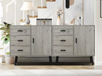 Iwell Storage Cabinet with 3 Drawers & Adjustable Shelf, Sideboard Buffet Cabinet, Small Freestanding Floor Storage Unit, for
