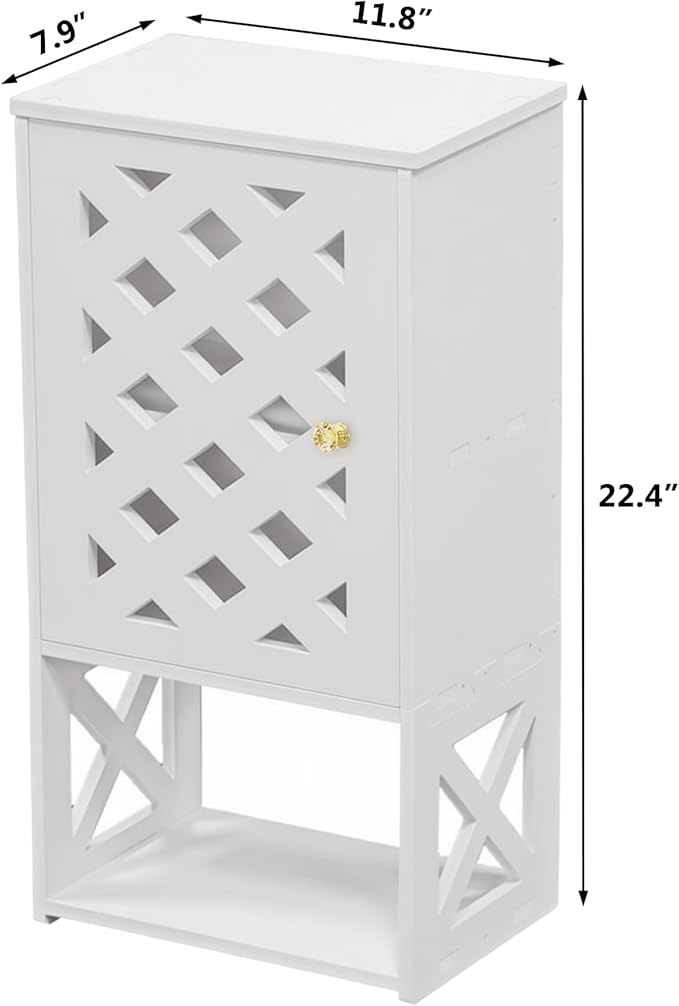 Wall Bathroom Cabinet Over The Toilet, Small White Medicine Cabinet with Shelves, Space-Saving Storage Organizer for Bathroom
