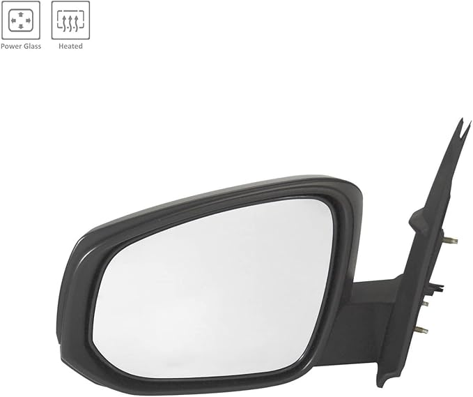 TRQ 2 Piece Driver and Passenger Side Mirror Assembly Set Electric Adjustment Heated No Memory Black Compatible with 2016-202