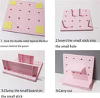 HGYZE Peg Boards for Wall with Shelf & Hooks, No Punching Craft Storage, Small Pegboard Ledges Organizer for Hanging Keychain