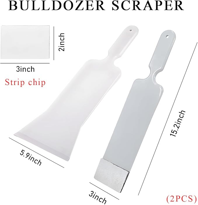 Yourkar 2 PCS Car Paddle Bulldozer Squeegee, Long Handle Window Tint Film Installation Tools, Paddle Bulldozer Scraper for Car Front Rear Windows Glass Cleaning, Car Accessories