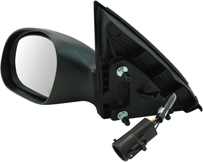 TRQ 2 Piece Driver and Passenger Side Mirror Assembly Set Electric Adjustment Heated No Memory Puddle Light Black Compatible 