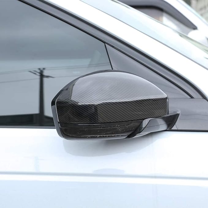 ABS Rearview Mirror Cover Side Mirror Protector Exterior Decoration for Land Rover Evoque 2016-2019,For Land Rover Discovery Sport 2015-2019,For Jaguar F-Pace X761 (Carbon fiber style)