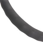 BDK Gray Leather Car Steering Wheel Cover Large Size 15.5 to 16 inch, Easy Installation