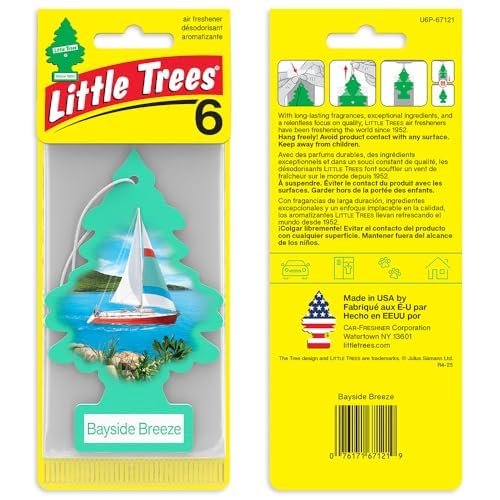 LITTLE TREES Car Air Freshener | Hanging Tree Provides Long Lasting Scent for Auto and Home | 24 Air Fresheners |Bayside Bree