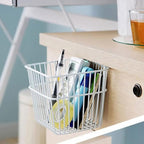 MAGICLULU Punch-Free Hanging Storage Basket 2-Pack Stainless Steel Wire Organizer with Drainage for Kitchen and Bathroom Spac
