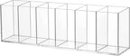 Jetec Acrylic Pen Holder 6 Compartments Makeup Brush Stationery Organizer Pencil Holder for Desk Accessories, Cosmetic Brushe