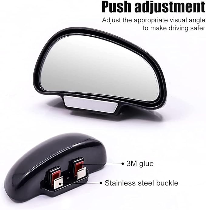 Biqing Blind Spot Mirrors for Cars LEFT,Universal Adjustable HD Glass Wide Angle Side Rearview Mirror for Safety Auxiliary Parking