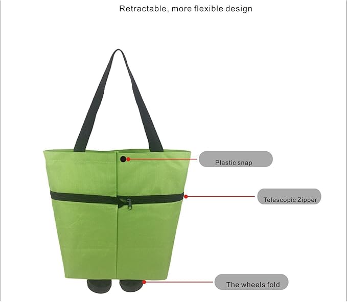 Reusable Grocery Bags with Waterproof Coating and Folding Wheels - Foldable Tote Bags for Shopping, Multi-Purpose Storage for Groceries(Coffee Flower)