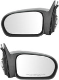 TRQ 2 Piece Driver and Passenger Side Mirror Assembly Set Electric Adjustment Non-Heated No Memory Black Compatible with 2001