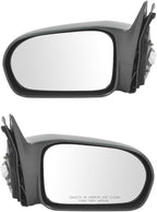 TRQ 2 Piece Driver and Passenger Side Mirror Assembly Set Electric Adjustment Non-Heated No Memory Black Compatible with 2001