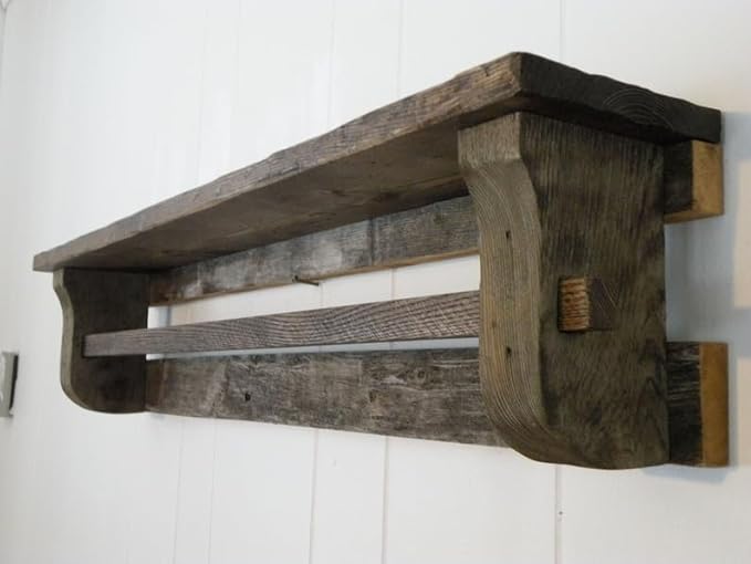 Reclaimed Wood Quilt & Towel Ladder | Distressed Primitive Shelf for Rustic, Cottagecore & Farmhouse Decor