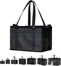 NZ home Insulated Bags for Food Delivery (Large) Grocery Shopping Cooler Bag, Pizza Delivery, Hot & Cold Catering Tote, Reusable, Foldable & Heavy Duty (Black)