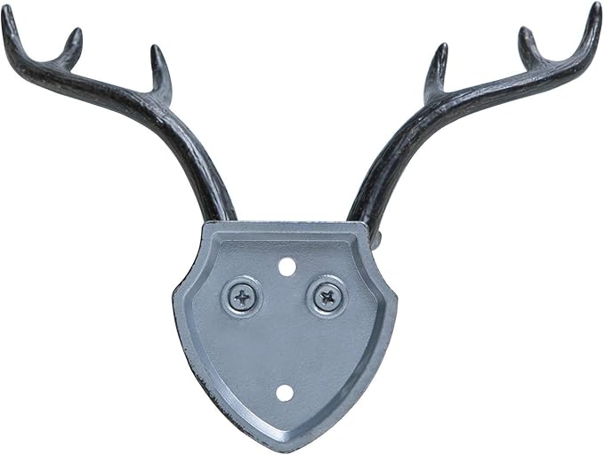 SOFFEE DESIGN Wall Mounted Metal Coat Hooks, Hanging Antler Shape Rack Hooks for Entryway, Bathroom, Bedroom, Retro Double Ho