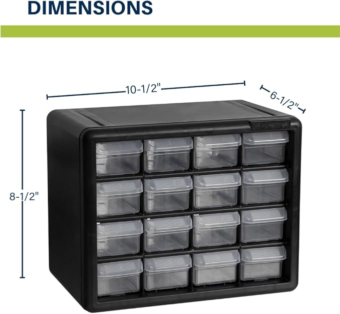 Akro-Mils 16-Drawer Plastic Drawer Storage Cabinet for Garage Organization, Beads, Makeup Organizer, Building Bricks Storage,
