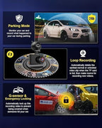 WiFi Dash Cam Front and Rear, 4K Front 2.5K Car Camera, 3" IPS Screen, 170° Wide Angle, WDR Night Vision, 64GB SD Card Included, Loop Recording, G-Sensor, 24H Parking Monitor, Type-C Charging (K9)