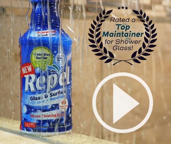 Clean-X REPEL Glass & Surface Cleaner 32 fl. oz. - Cleans & Repels water spots and dirt on glass, mirror, tile and multi surf