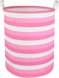 CLOCOR Pink Laundry Basket,Baby Girl Clothes Hamper for Nursery,Collapsible Toy Storage Bin with Handles, Room Decor,Waterpro