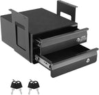 VEVOR Under Desk Double Stacked Lockable Slide Out Drawer, 13 inch Lockable Under Table Pull-out Drawer Attachment for Sit St