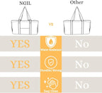NGIL Extra Large Utility Tote Reusable Grocery Bag Oversized Collapsible for Groceries, Storage, Picnic, Beach (Mermaid-Navy)