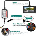 15ft Micro USB & Mini USB Dash Cam & Type-C Hardwire Kit w. Mini(ACS)/LP Mini(ACN)/ATO(ATC or ACU)/Micro2(ACZ) Fuse, Micro to Mini/USB-C Port Adapters & Battery Drain Protection