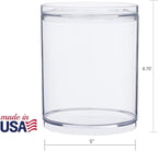 STORi Bella Tall Scrunchie Holder | Stackable Clear Plastic Container (Set of 2) Round Vanity Storage Organizers with Lids fo