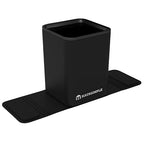Car Trash Can, 0.8 Gallon Medium Car Garbage Bin with Stability Base Flap & Spikes for Car Humps and Flat Floors, Durable Plastic Auto Trash Container