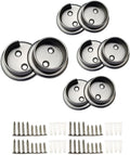 QCAA Heavy Duty Solid Metal Closet Rod Socket Set, 1-3/8'', Satin Nickel, 4 pair, Made In Taiwan
