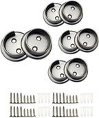 QCAA Heavy Duty Solid Metal Closet Rod Socket Set, 1-3/8'', Satin Nickel, 4 pair, Made In Taiwan