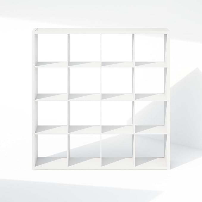 Furinno Cubic Closet Organizers and Storage, 16-Cube Closet Organizer, Open Shelf Closet Storage, Extra Thick Frame for Wardr