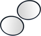 TRQ 8.5 inch Round Convex Mirrors Stainless Steel Center Stud with Mounting Bracket Manual Non Heated Driver and Passenger Si