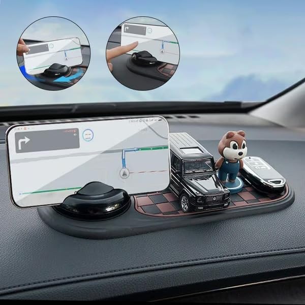Sakerplus Multifunctional Car Anti-Slip Mat, Rotatable Anti Skid Car Dashboard Pad,Auto Phone Holder-Universal Non-Slip Car M